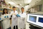 钱培元教授（中）与团队成员李泳新博士（右）及博士研究生王若珺（左）透过于海水中培育生物膜，发现了7,000多个全新海洋微生物种(培养皿及计算机屏幕所示)。 - 香港科技大学